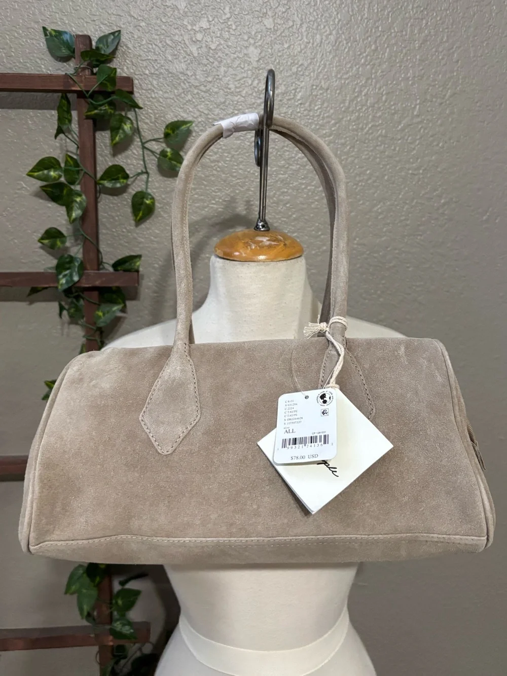 NEW! Free People Taupe Sierra Suede Shoulder bag